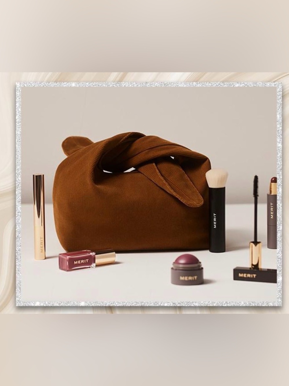 MERIT Beauty The Signature Bag Corduroy Knot Tote NWT